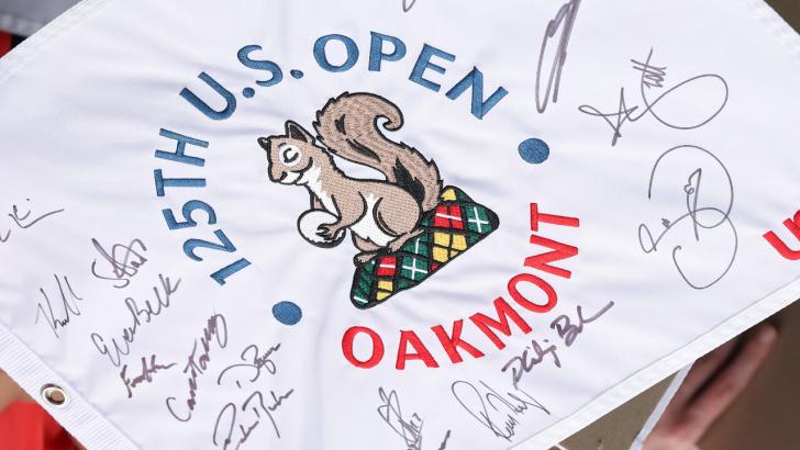 A US Open signed flag